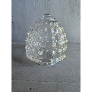 Vtg 1950's Clear Glass Acorn Beehive Hobnail Ceiling Light Shade 3-3/16 Fitter